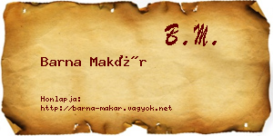 Barna Makár névjegykártya